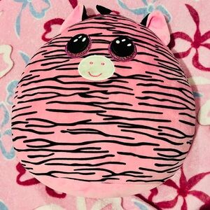 Ty Pink Zebra Plush Cushion